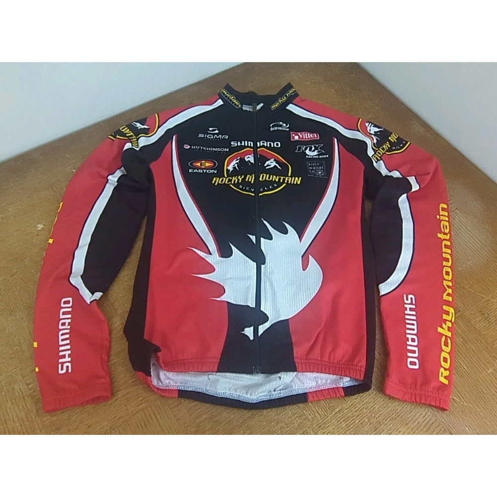 Vtg Y2K Rocky Mountain Bicycles BIEMME Long Sleeve‎ Cycling Bike Jersey Mens M